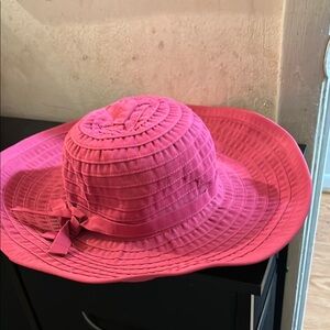 San Diego Hat Company Coral Pink Wide-Brimmed Sun Hat